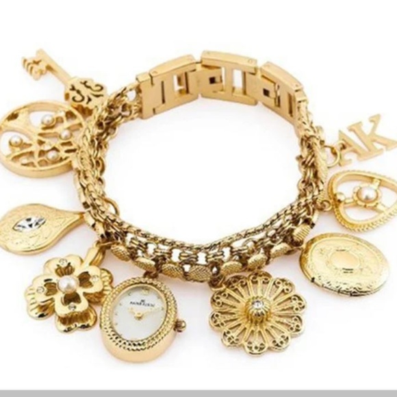 Anne Klein Jewelry Anne Klein Charm Bracelet Watch Poshmark Anne Klein Jewelry Anne Klein Charm Bracelet Watch Poshmark